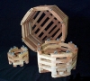 Wood Octagonal Orchid Vanda Baskets. 6, 8,10 & 12 in. 