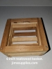 6 Inch Teakwood Square Basket.  OUT OF STOCK