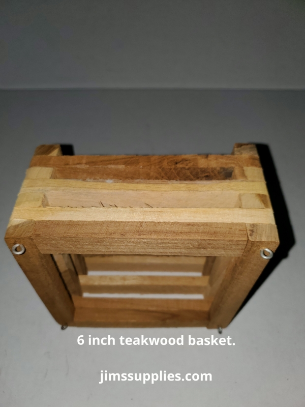 4 Inch Teakwood Square Basket  rot-resistant teakwood orchid baskets. 